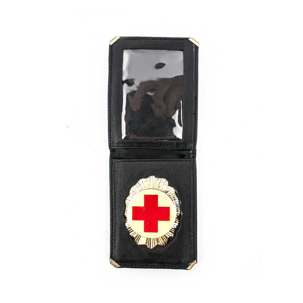 CARTERA PIEL PLACA CRUZ ROJA