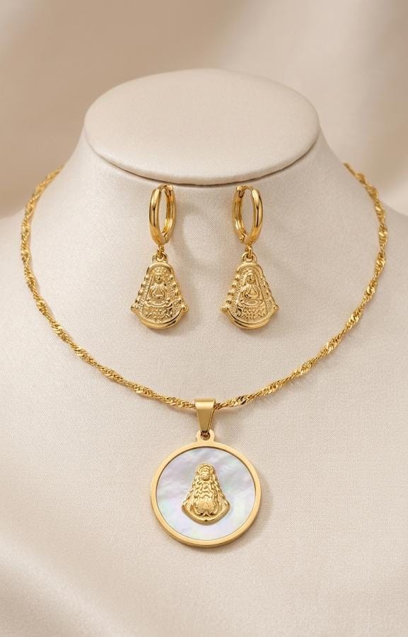 Conjunto virgen del Rocío, pendientes y gargantilla , NIÑA