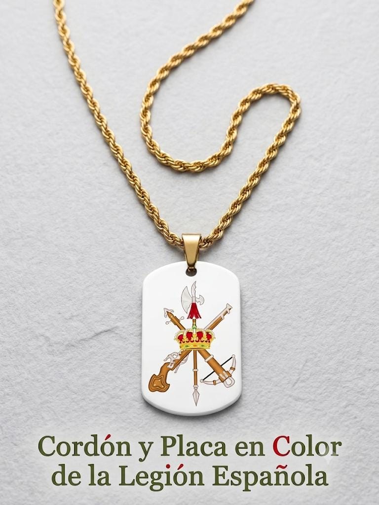 Cordón 4*60cm con placa emblema Legión española en color