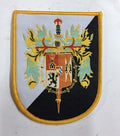 ESCARAPELA BORDADA DON JUAN DE AUSTRIA AÑOS 70. CON TODO LUJO DE DETALLES Y COLORES IGUALES A LA ORIGINAL. MEDIDAS: 9 X 7 CM.