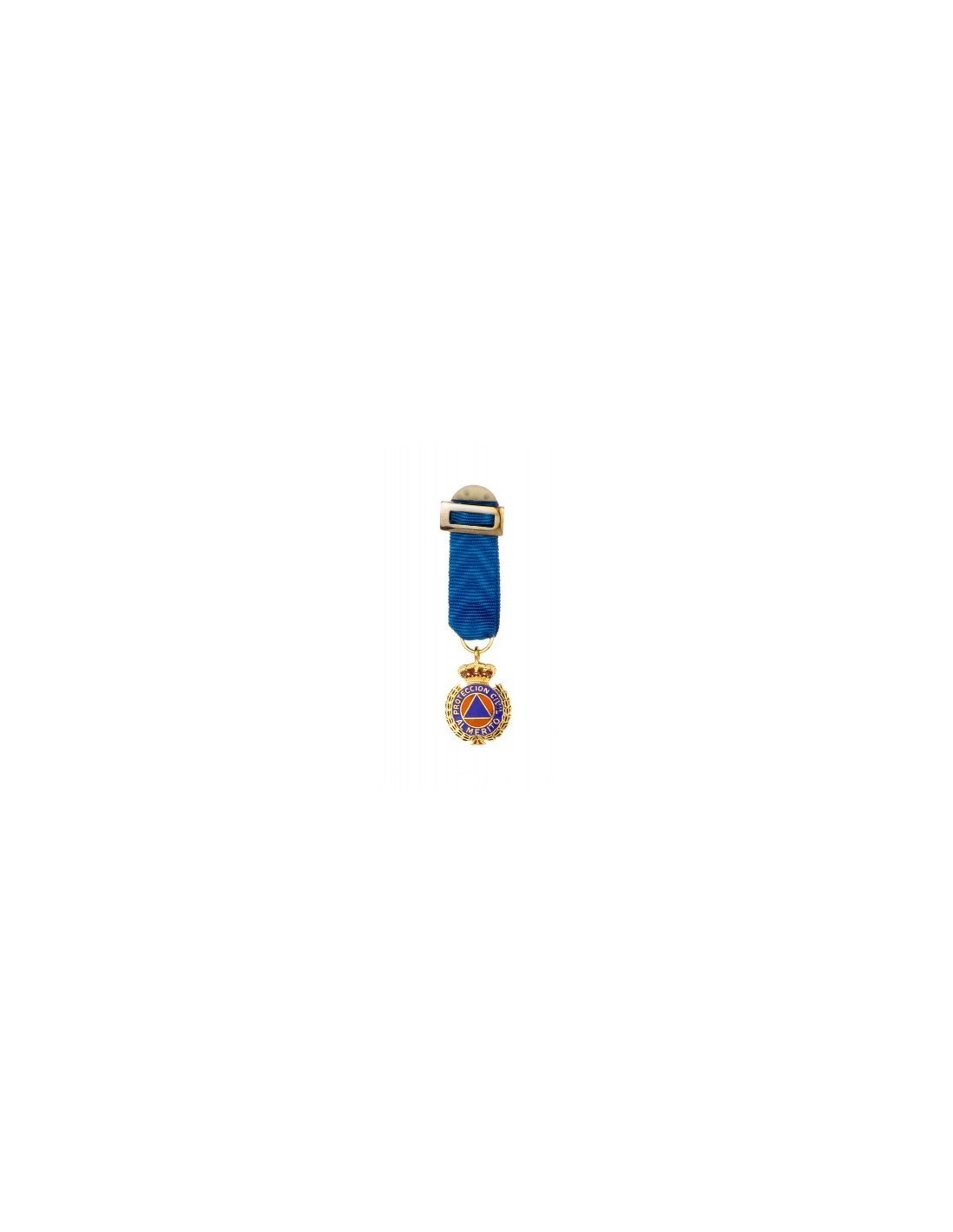 Medalla miniatura Oro Protección Civil Distintivo azul
