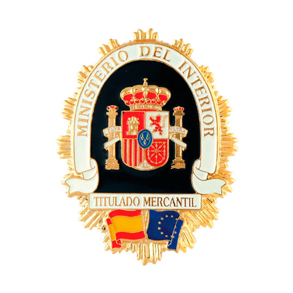 PLACA CARTERA METALICA BANDERA COMUNIDAD TITULADO MERCANTIL