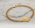 Pulsera virgen del Rocío,4mm 17-22 cm ajustable, acero 316L chapado oro 18k