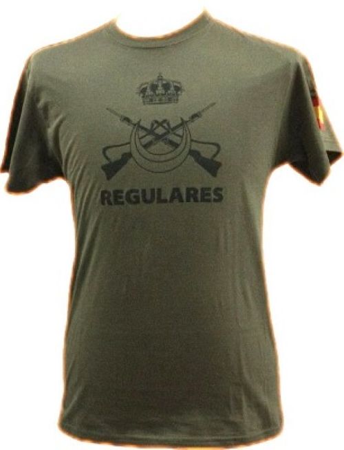 CAMISETA REGULARES COLOR VERDE MANGA CORTA ALGODÓN 100%