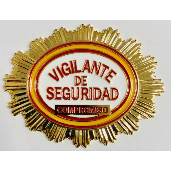 Placa metalica para cartera Vigilante de Seguridad